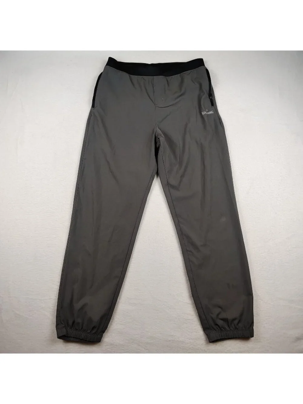 Spalding Jogger Athletic Pants Boys 14/16 Husky Gray Zip Pocket